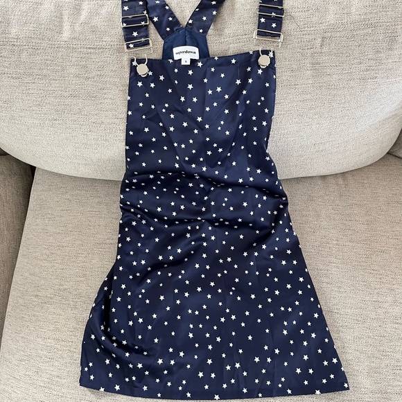 Superdown Athena Overall Dress in Blue Star Print - Picture 1 of 3
